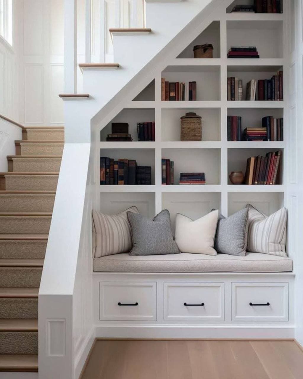 Under Stairs Shelving in Knoxville, TN by Rahimi Custom Construction